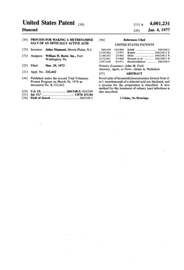 United States Patent to 11 B 4,001,231 Diamond 45 Jan