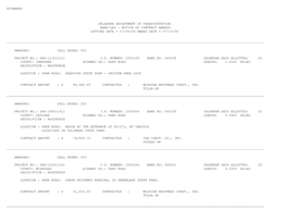 Notice of Contract Awards Letting Date = 07/06/06 Award Date = 07/10/06