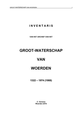 Groot-Waterschap Van Woerden I