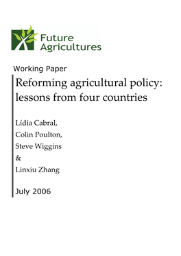 Future Agricultures Working Papers