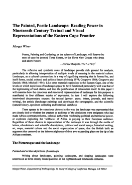 The Painted, Poetic Landscape: Reading Power in Nineteenth-Century Textual and Visual Representations of the Eastern Cape Frontier