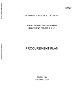 Annex of BIEIP Procurement Plan