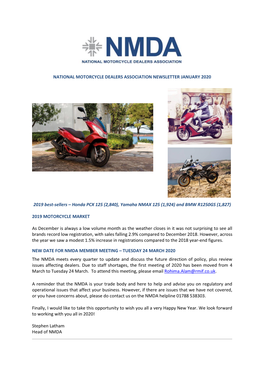 National Motorcycle Dealers Association Newsletter January 2020