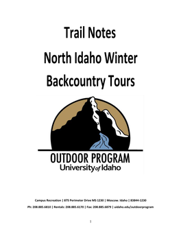 Trail Notes North Idaho Winter Backcountry Tours