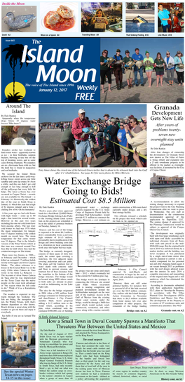 Water Exchange Bridge Going to Bids!