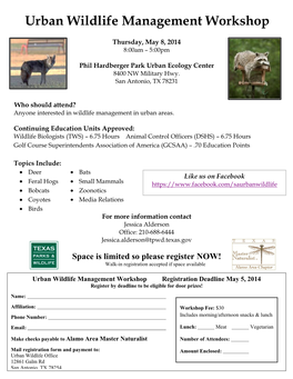 Urban Wildlife Management Workshop