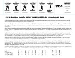 1954 All-Star Game Cards for HISTORY MAKER BASEBALL Big League Baseball Game