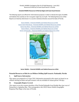 Detailed Wildlife Resources at Risk by Region (US Coast Guard Sector)