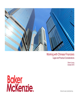 Working with Chinese Financiers Legal and Practical Considerations