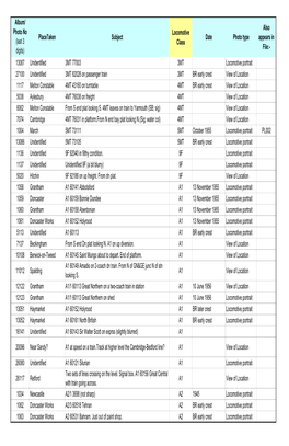 Placetaken Subject Locomotive Class Date Photo Type Also Appears in File