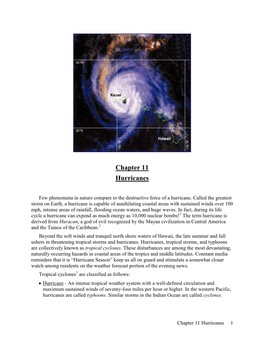 Chapter 11 Hurricanes