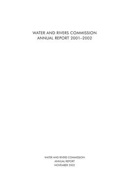 Water and Rivers Commission Annual Report 2001–2002