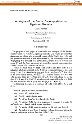 Analogue of the Bruhat Decomposition for Algebraic Monoids