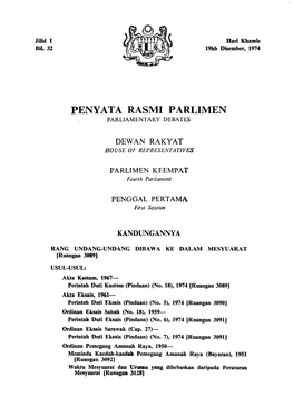 Penyata Rasmi Parlimen Parliamentary Debates