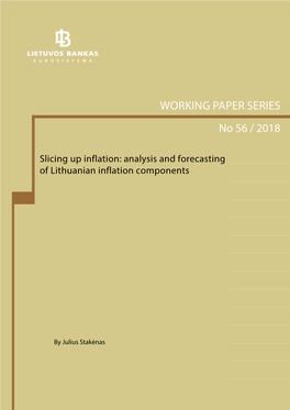 WORKING PAPER SERIES No 56 / 2018