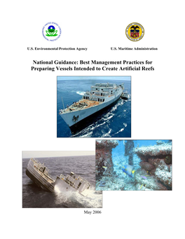 National Guidance: Best Management Practices for Preparing Vessels Intended to Create Artificial Reefs