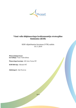 Vinni Valla Üldplaneeringu Keskkonnamõju Strateegiline Hindamine (KSH)