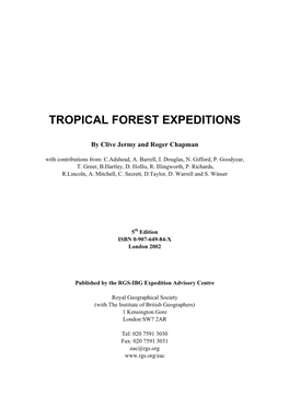 Tropical Forest Expeditions Manual