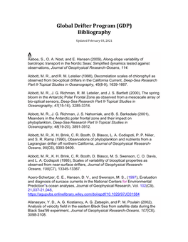 (GDP) Bibliography