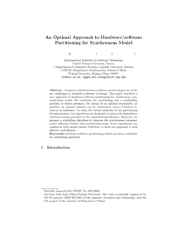 An Optimal Approach to Hardware/Software Partitioning for Synchronous Model