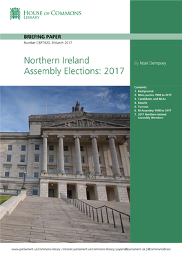 Northern Ireland Assembly Elections: 2017