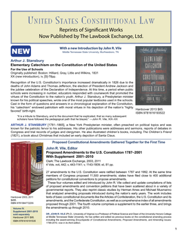 US Constitutional Law | the Lawbook Exchange, Ltd
