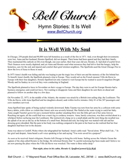 Bell Churchchurch Hymn Stories: It Is Well