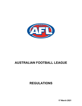 Australian Football League Regulations