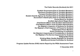 Final Report by the PRSA Assessment Team for Scottish Government