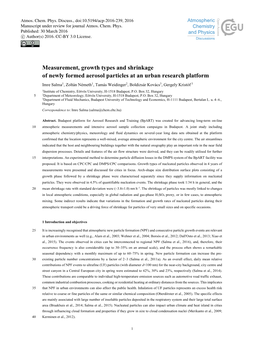 Measurement, Growth Types and Shrinkage of Newly Formed Aerosol