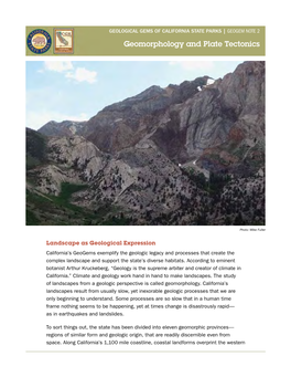 GEOGEM NOTE 2 Geomorphology and Plate Tectonics