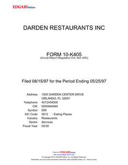 Darden Restaurants Inc