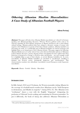 Othering Albanian Muslim Masculinities: a Case Study of Albanian Football Players