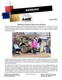 Barrage – April 2016