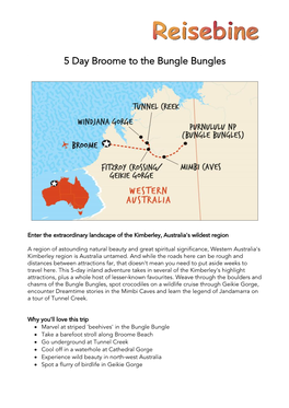 5 Day Broome to the Bungle Bungles