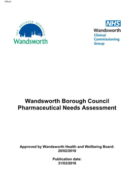 Wandsworth Borough Council Pharmaceutical Needs Assessment
