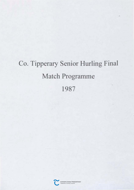Co. Tipperary Senior Hurling Final Match Programme 1987
