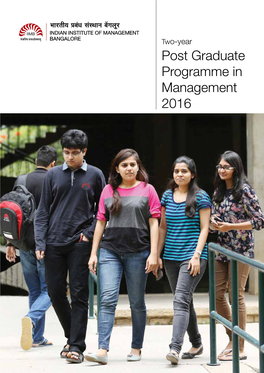 Post Graduate Programme in Management 2016