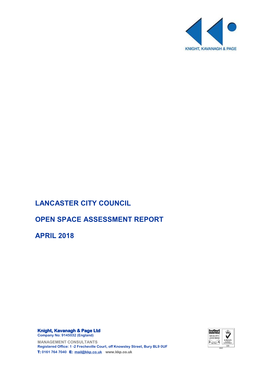 Lancaster City Council Open Space Assessment Report