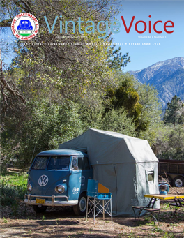 January/February 2019 Voicevolume 44 • Number 1 the Vintage Volkswagen Club of America Newsletter • Established 1976 the President's Corner Michael Epstein