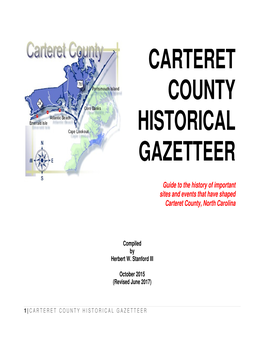 Carteret County Historical Gazetteer