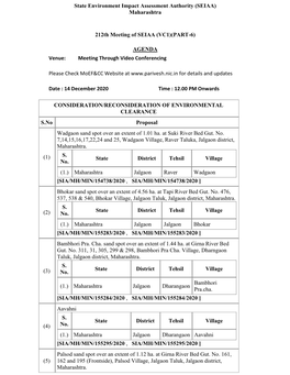 Maharashtra 212Th Meeting of SEIAA (VC1