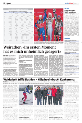 WEIRATHERS ERFOLGSFAHRTEN Ski Alpin Lange Pause Für Alle Weltcup-Podestplätze Von Tina Weirather Im Überblick Datum Ort Disziplin Rang Wiles Nach Sturz 2