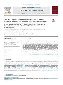 Sais Work Against Corruption in Scandinavian, South-European And