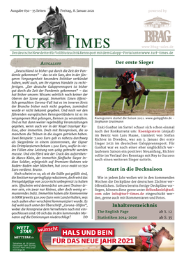 Turf-Times Der Deutsche Newsletter Für Vollblutzucht & Rennsport Mit Dem Galopp-Portal Unter