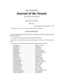 Journal of the Senate EIGHTY-SIXTH LEGISLATURE
