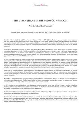 The Circassians in the Memlük Kingdom