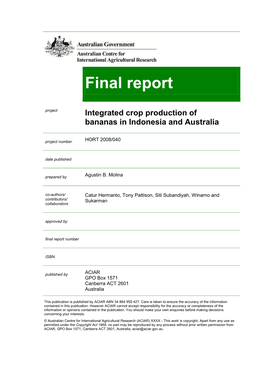 Hort 2008/040 Final Report