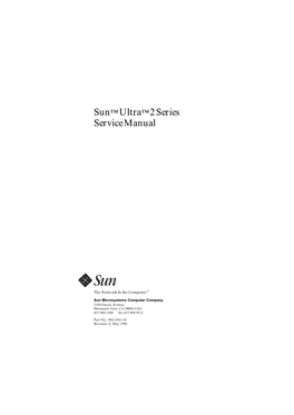 Sun™Ultra™2 Series Service Manual