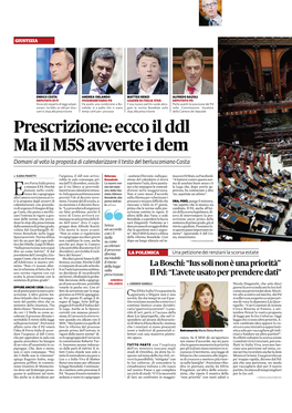 Prescrizione: Ecco Il Ddl Ma Il M5S Avverte I